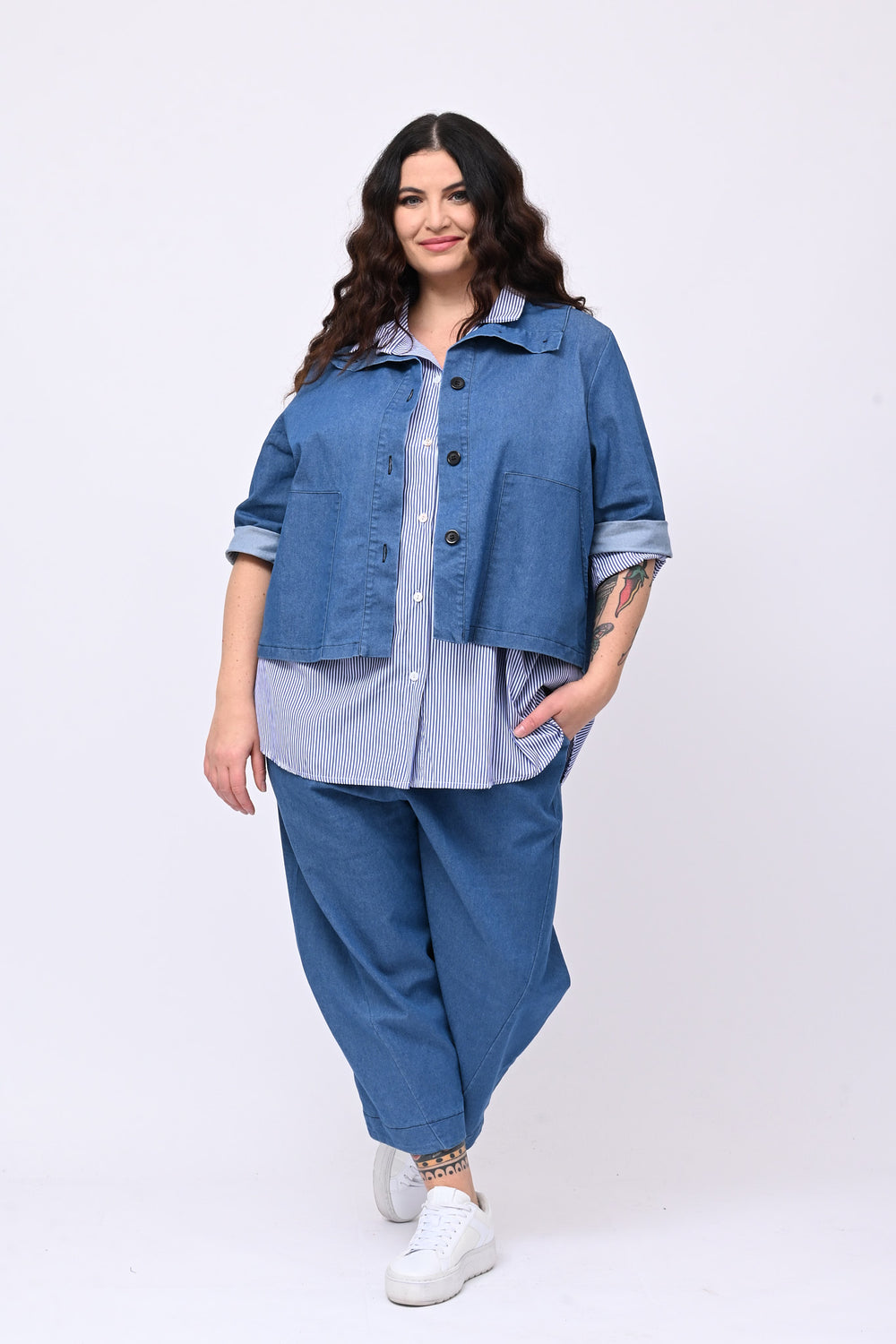 Completo jeans crop - Jeans chiaro