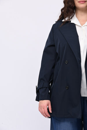 Trench doppiopetto 3/4 - Blu