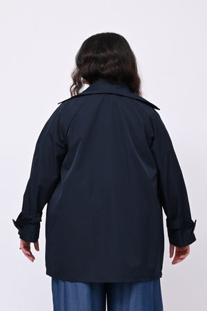 Trench doppiopetto 3/4 - Blu