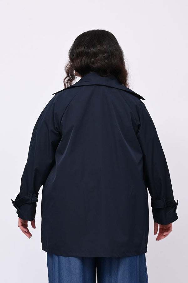 Trench doppiopetto 3/4 - Blu