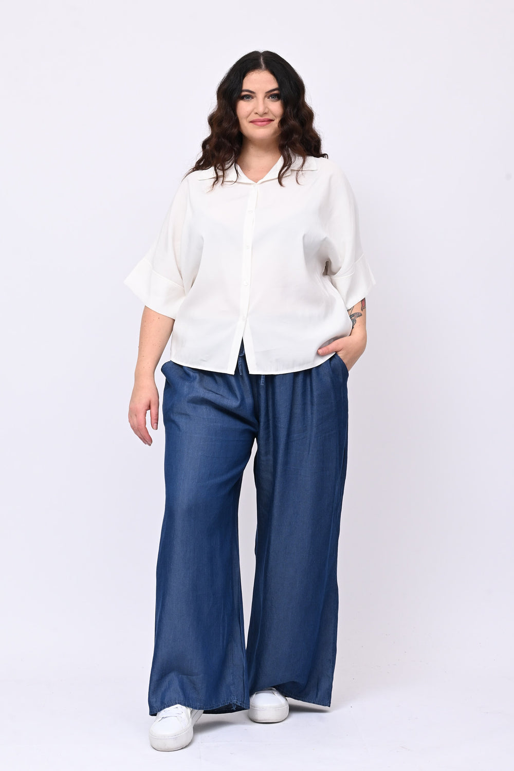 Camicia seta lavata - Bianco