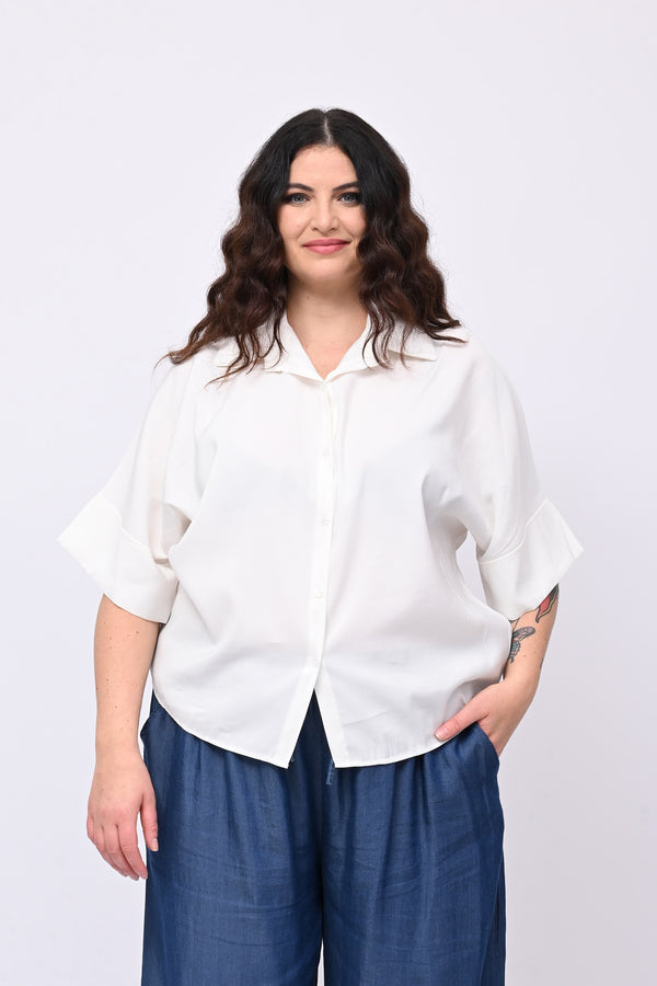 Camicia seta lavata - Bianco