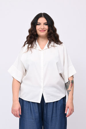 Camicia seta lavata - Bianco