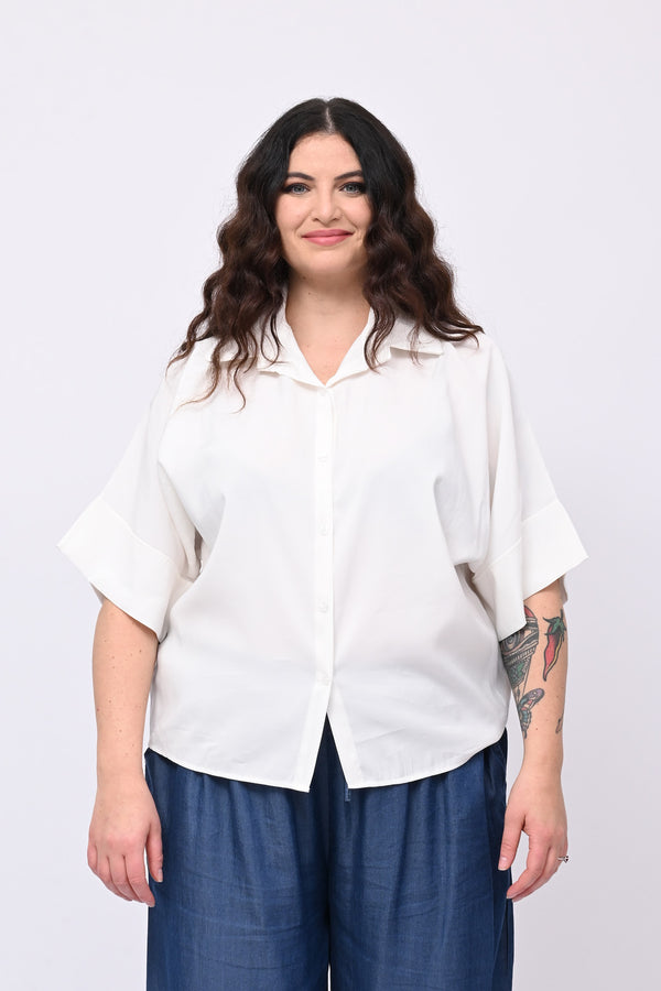 Camicia seta lavata - Bianco
