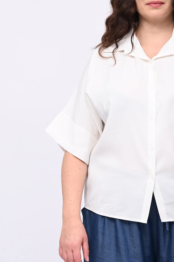 Camicia seta lavata - Bianco