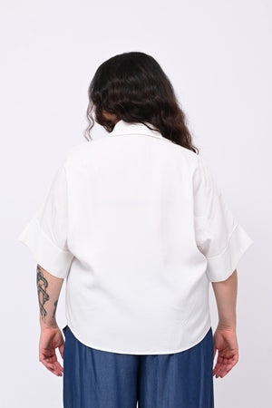 Camicia seta lavata - Bianco