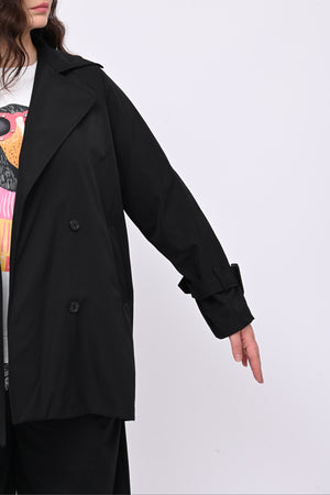Trench doppiopetto 3/4 - Nero