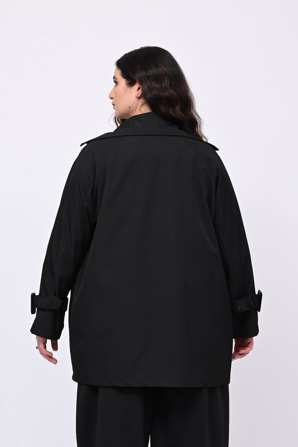 Trench doppiopetto 3/4 - Nero