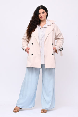 Trench doppiopetto 3/4 - Beige