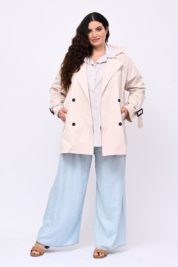 Trench doppiopetto 3/4 - Beige