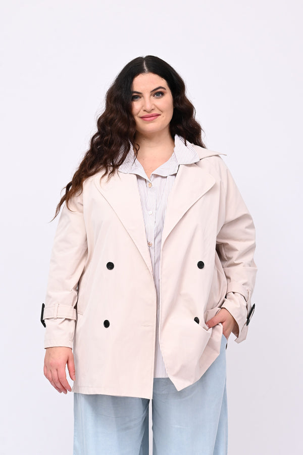 Trench doppiopetto 3/4 - Beige