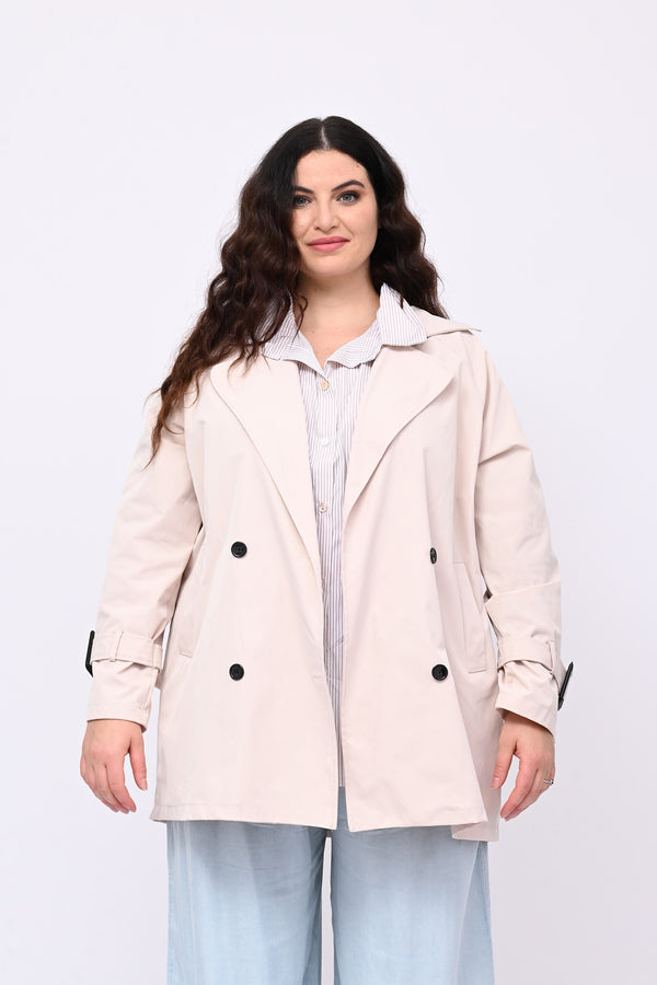 Trench doppiopetto 3/4 - Beige