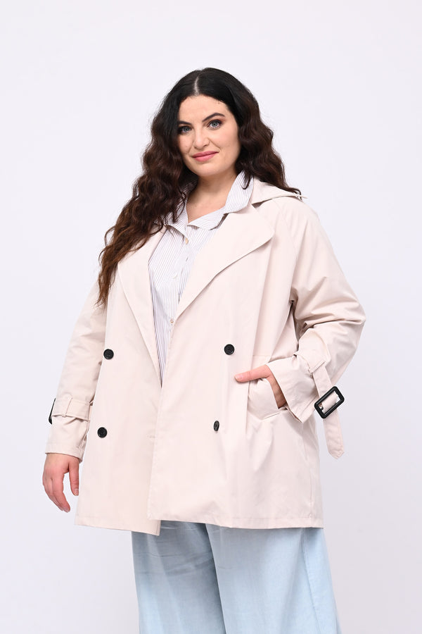 Trench doppiopetto 3/4 - Beige