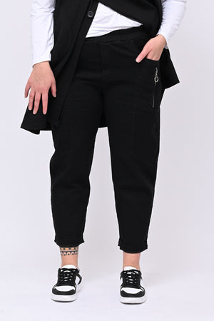 Pantalone jeans zip - Nero