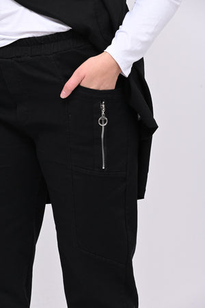 Pantalone jeans zip - Nero