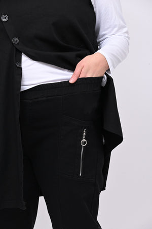 Pantalone jeans zip - Nero