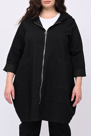 Giacca jeans lunga - Nero