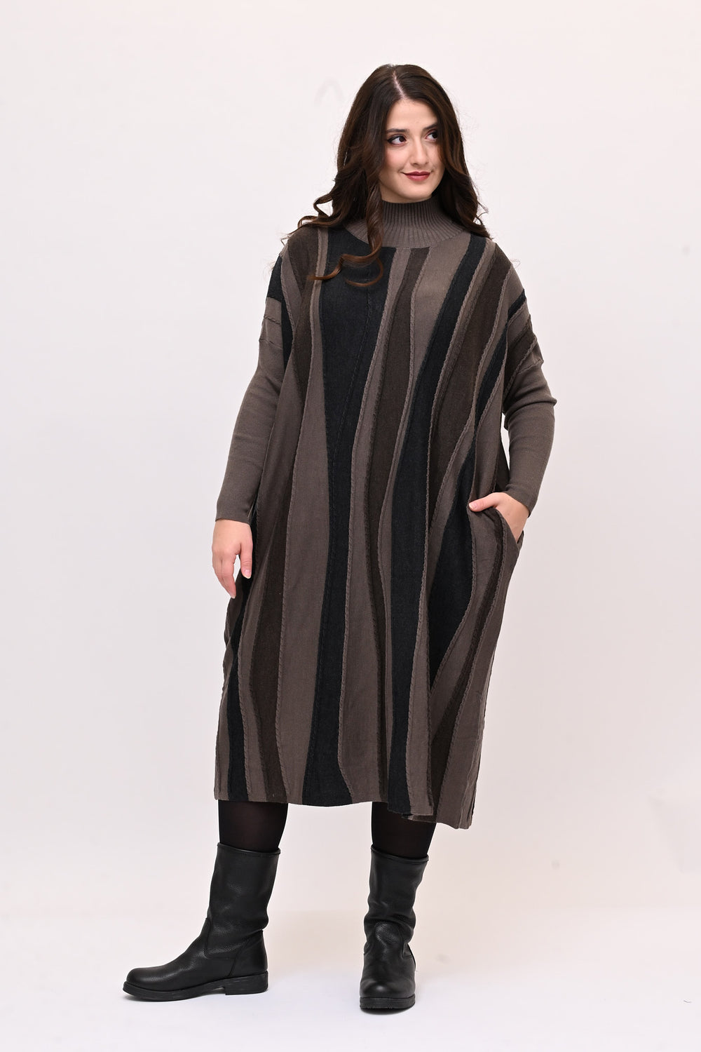 Abito misto lana onde - Fango