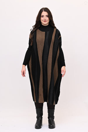 Abito misto lana onde - Nero