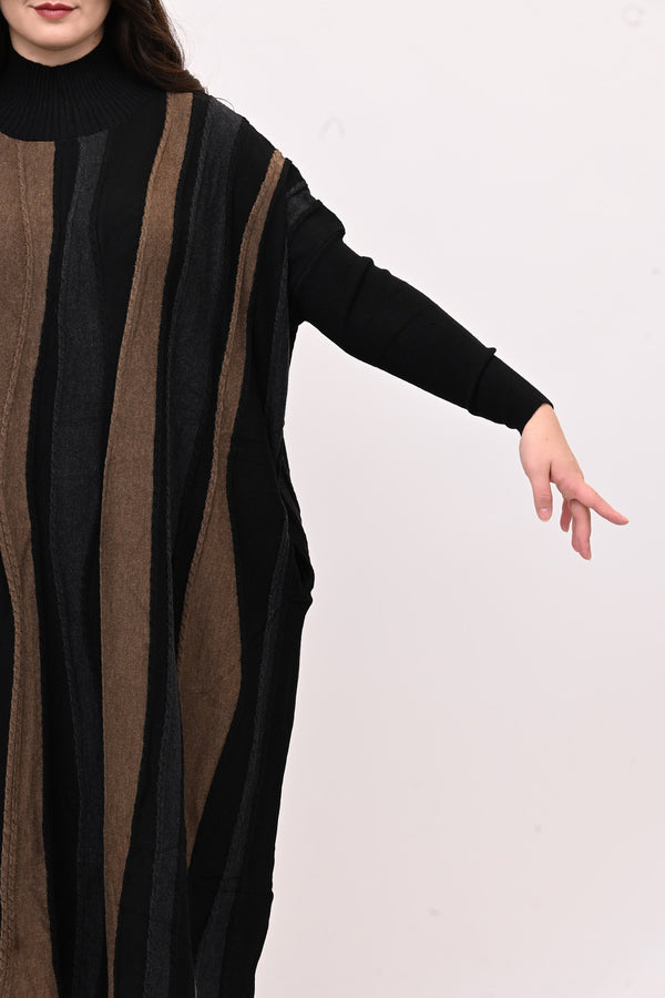 Abito misto lana onde - Nero