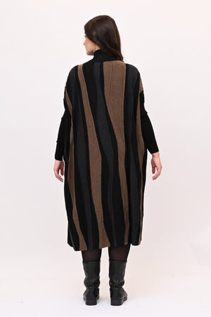 Abito misto lana onde - Nero