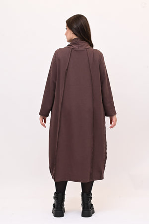 Abito doppio collo - Castagna