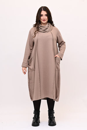 Abito doppio collo - Greige