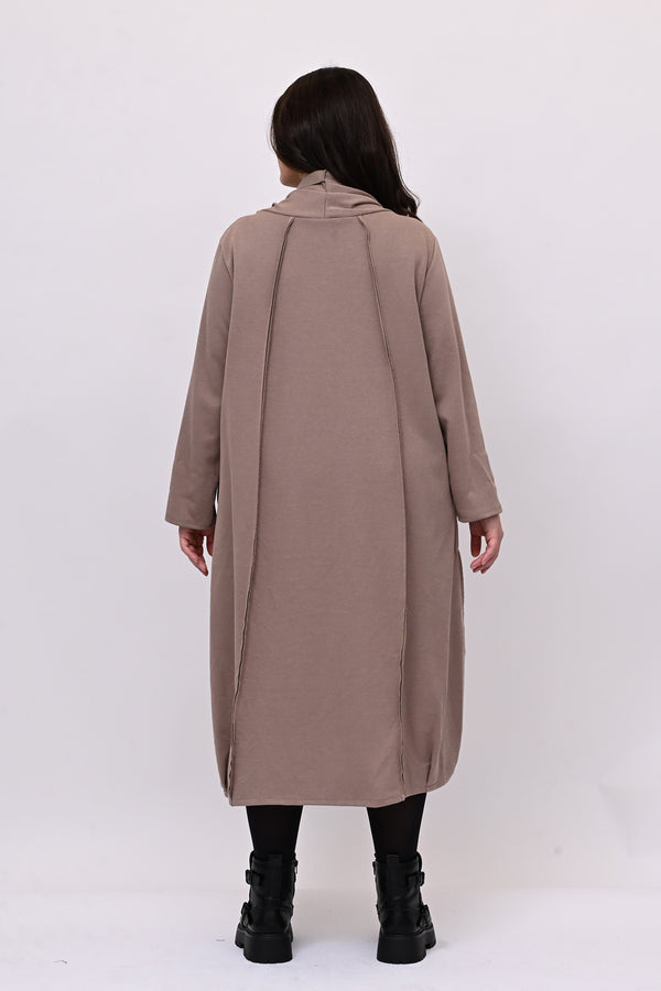 Abito doppio collo - Greige