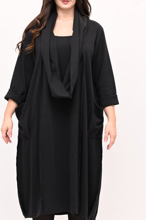 Abito doppio collo - Nero