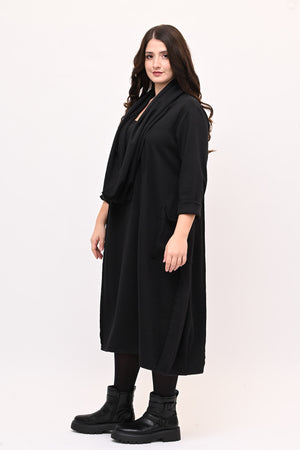 Abito doppio collo - Nero