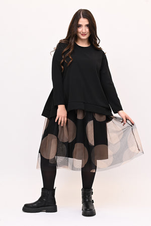 Abito tulle pois - Nero