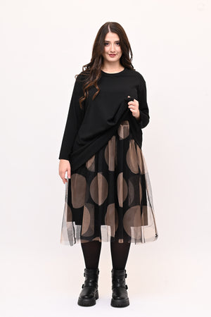 Abito tulle pois - Nero