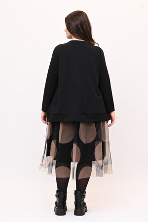 Abito tulle pois - Nero