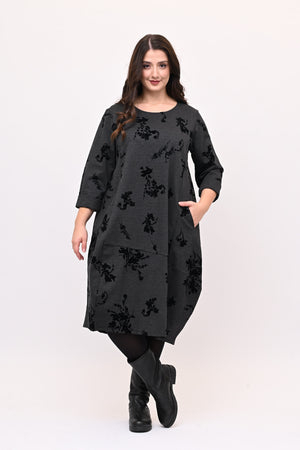 Abito ovetto floccato - Grigio