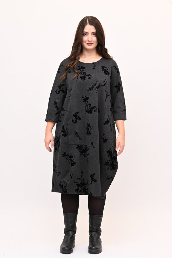 Abito ovetto floccato - Grigio