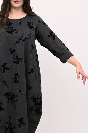 Abito ovetto floccato - Grigio