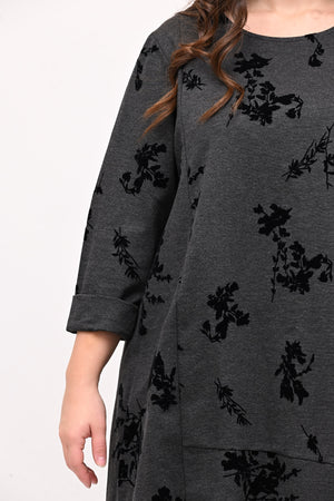 Abito ovetto floccato - Grigio