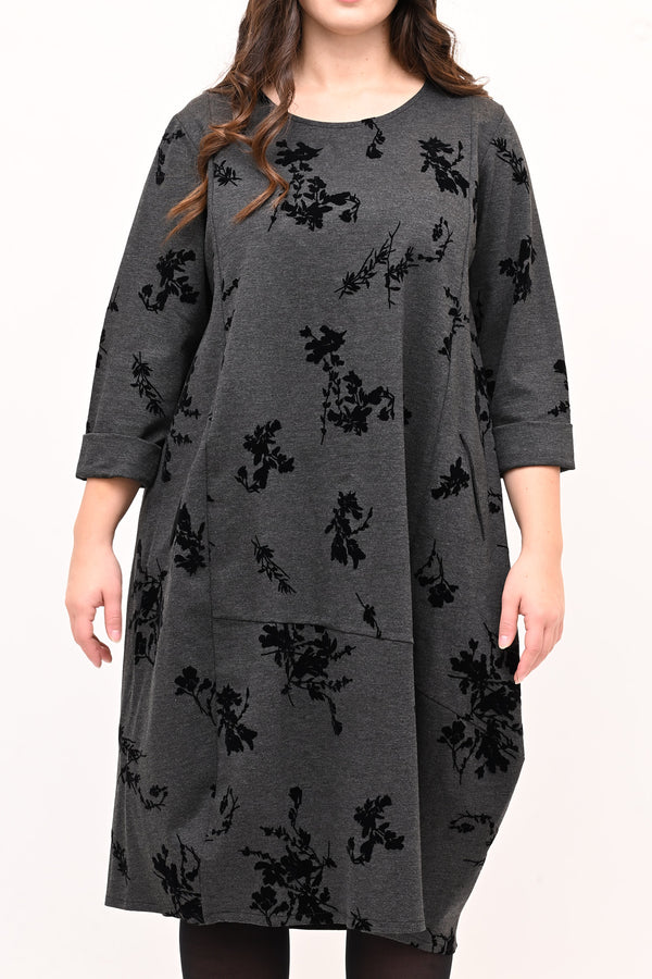 Abito ovetto floccato - Grigio