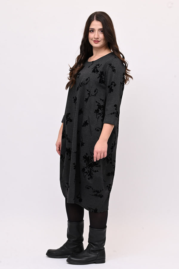 Abito ovetto floccato - Grigio