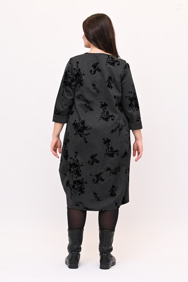 Abito ovetto floccato - Grigio