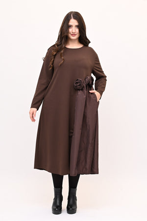 Abito fiore tafta - Moro