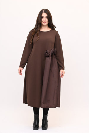 Abito fiore tafta - Moro