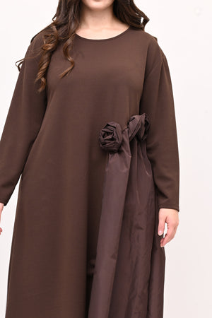 Abito fiore tafta - Moro