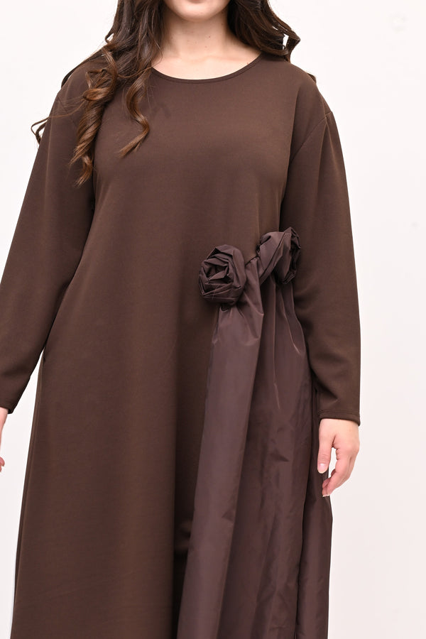 Abito fiore tafta - Moro