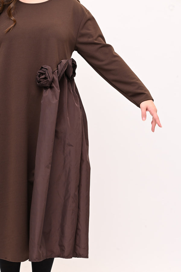 Abito fiore tafta - Moro