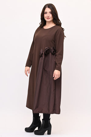 Abito fiore tafta - Moro