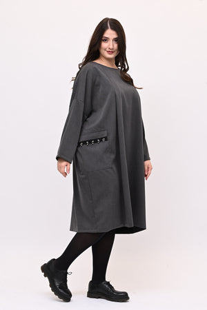 Abito sacchetto piercing - Grigio