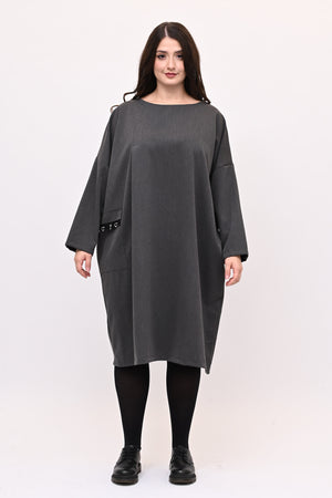 Abito sacchetto piercing - Grigio