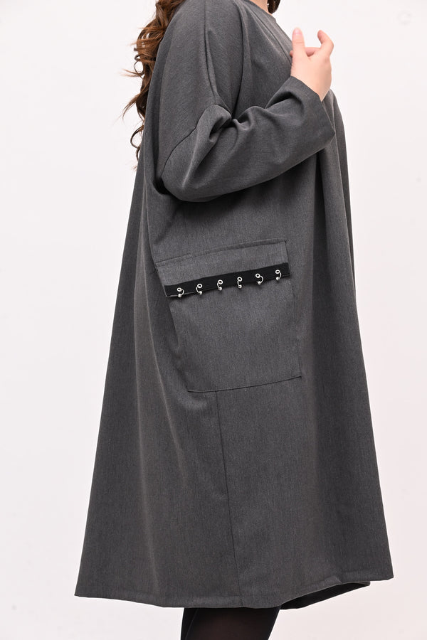 Abito sacchetto piercing - Grigio