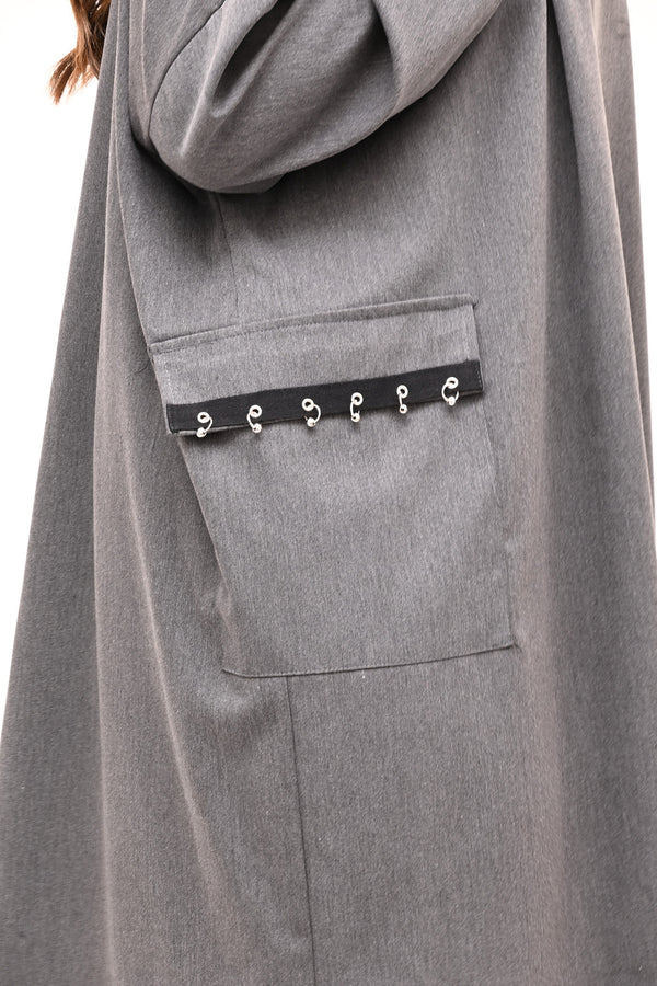 Abito sacchetto piercing - Grigio